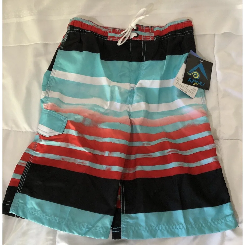 Kanu Surf Boys' Reflection‎ Quick Dry UPF 50+ Beach Swim Trunk Medium 10/12 NWT